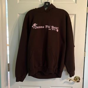 Gamma Phi Beta Hoodie Size M Brown